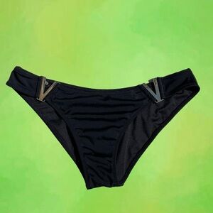 Victorias Secret Gold Monogram V Buckle Front Bikini Bottoms